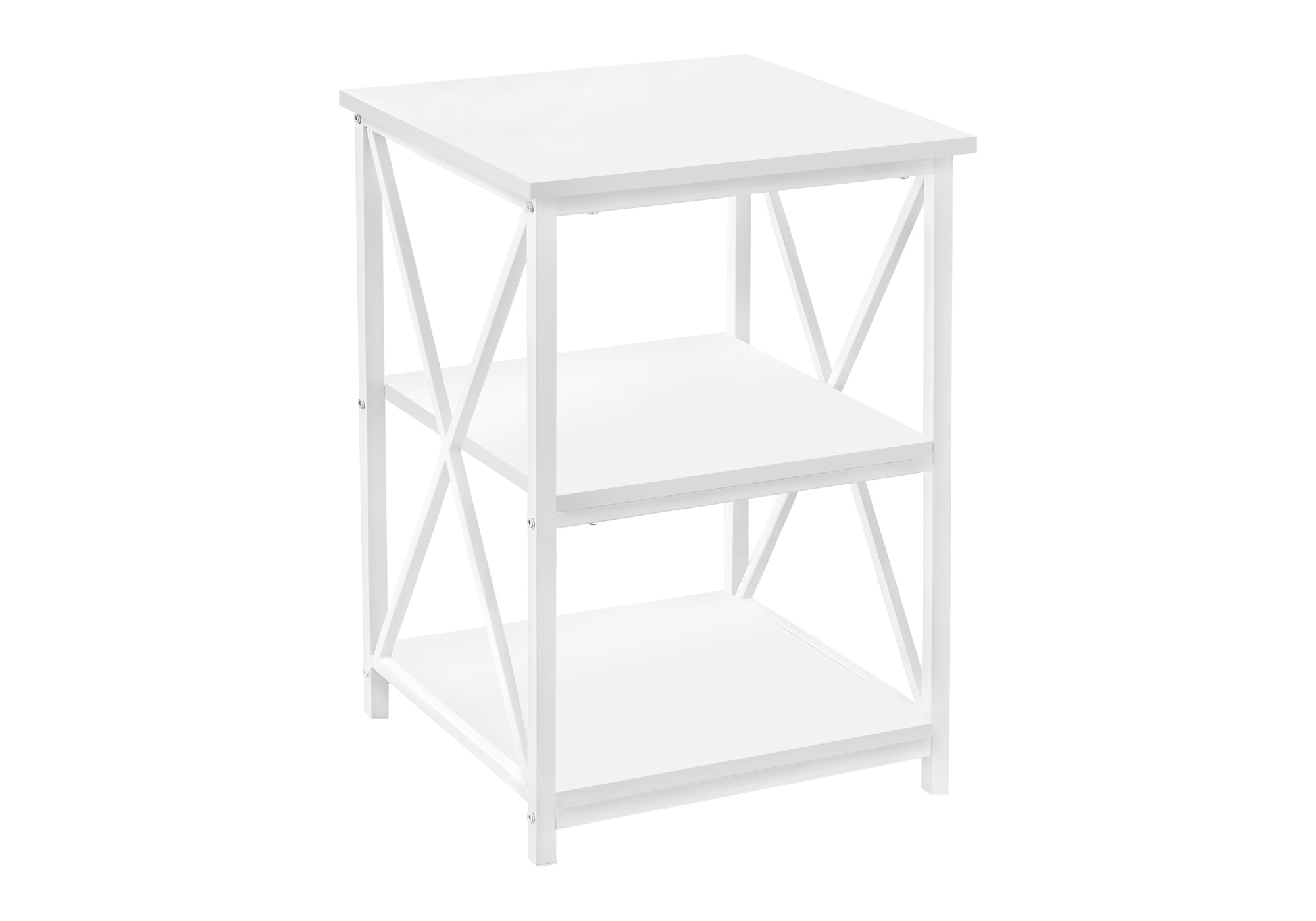 ACCENT TABLE - 26"H / WHITE/ WHITE METAL